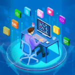 Team working on customized software development for business efficiency